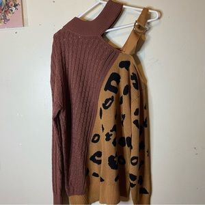 Women’s cut off shoulder sweater size Large